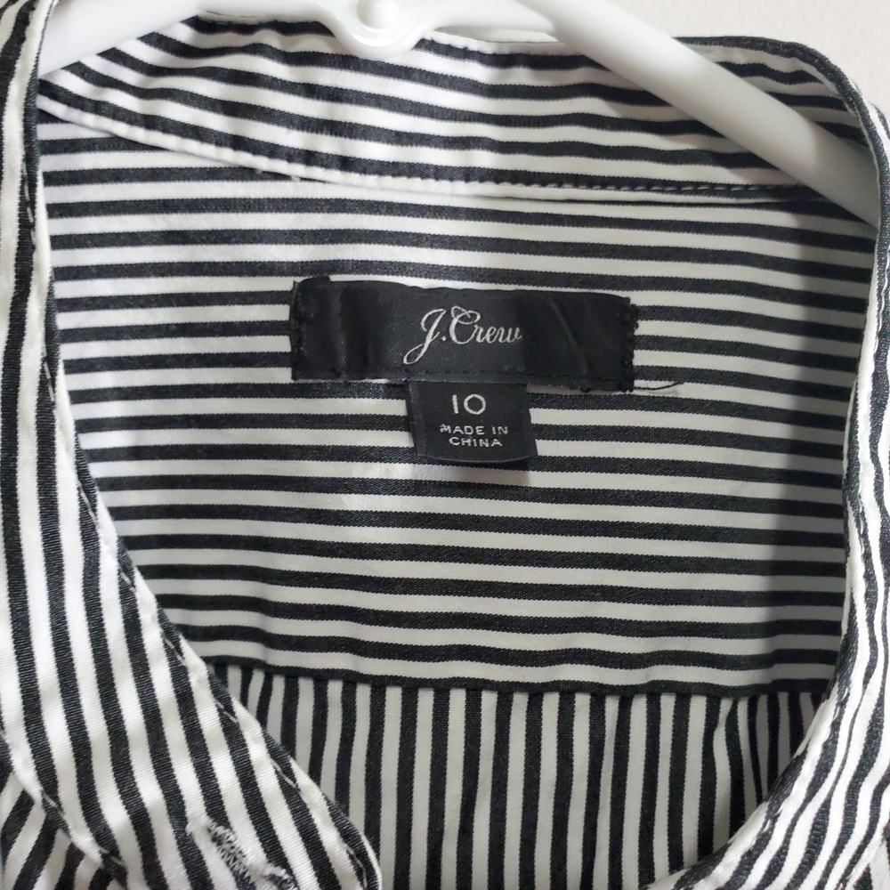 J. Crew Black and White Striped Button-Up Blouse - Picture 5 of 9